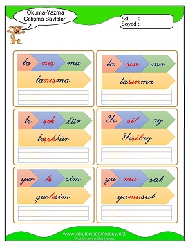 ş sesi Çalışma Sayfaları